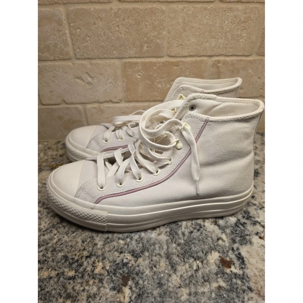 Converse Platform Pink White Women's Size 9 Sneakers Shoes A05962C High Top